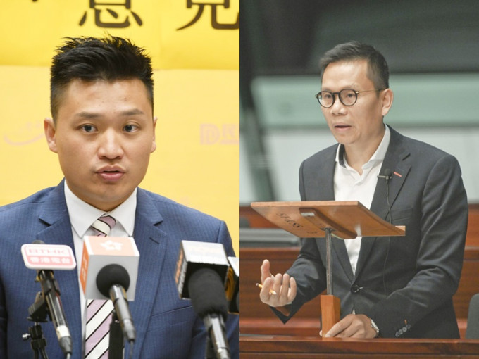 郑泳舜(左)及陈恒镔(右)再次要求政府推出失业援助金。资料图片