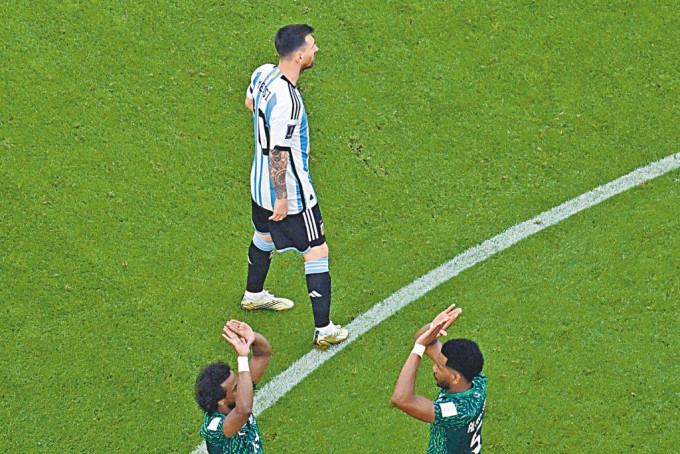 阿根廷失球後，美斯表現失落。