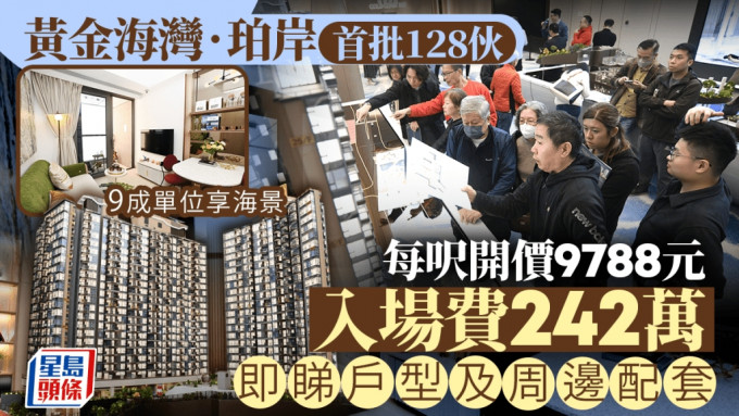 黃金海灣·珀岸搶攻 每呎開價9788元 入場費242萬 李炳餘：以「住得好啲價」推首批單位