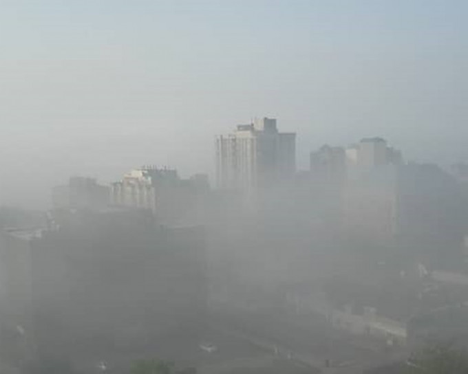 内地天氣部門預測京津地區將面臨嚴重霧霾天氣。網圖