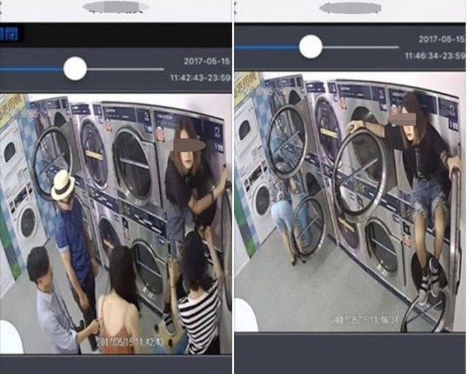 台模特兒洗衣店拍照挨轟。網上圖片