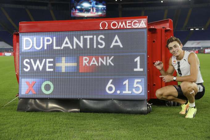杜普蘭迪斯造出6米15新世界紀錄。AP