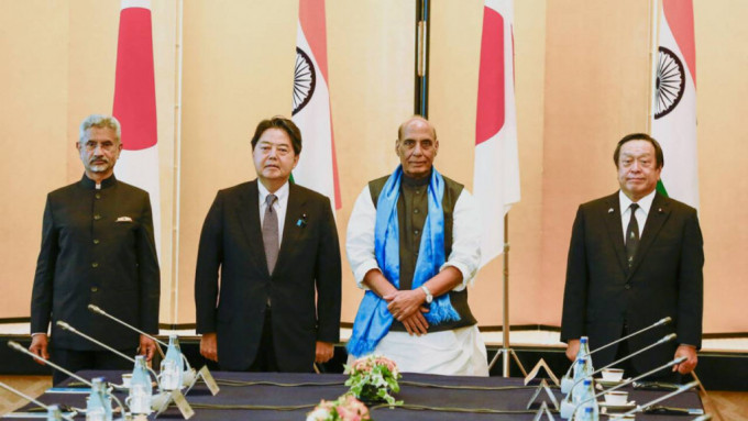 日本印度外长防长在东京会晤。AP