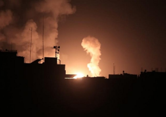 以色列襲擊敘利亞首都加沙。網圖