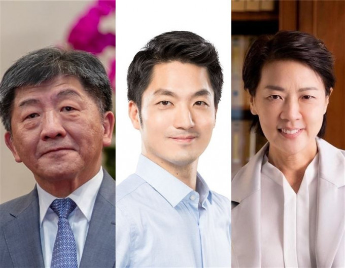 台北市長三名主要候選人陳時中、蔣萬安、萬珊珊（左至右）。