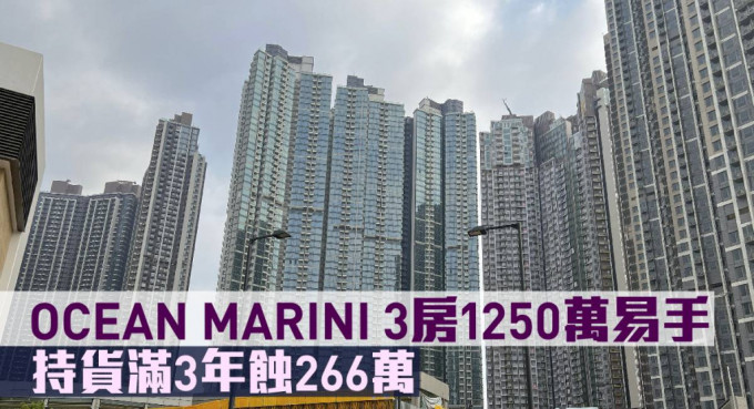 OCEAN MARINI 3房1,250萬元易手，持貨滿3年蝕266萬元。