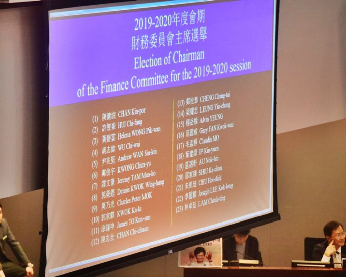 由於有23人競逐主席，今日會議未能選出正副主席。