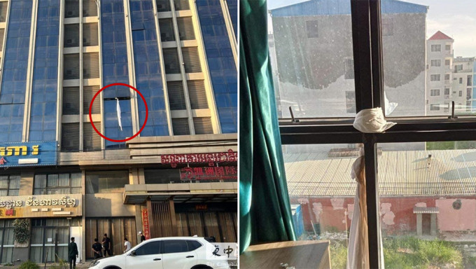 中国男子被困西港，疑被拘禁，用床单做绳索从酒店窗户逃脱时堕下受伤。