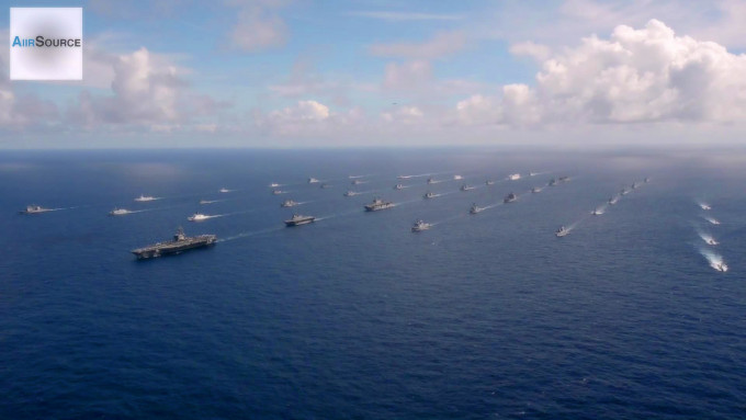 美國表示，中國對南海爭議島礁持續軍事化，因此已經取消邀請解放軍海軍參加2018年環太平洋軍事演習。網上圖片