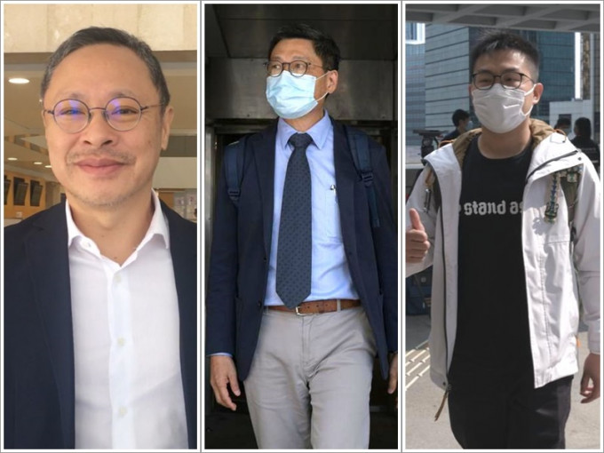 左起戴耀廷，陈健民及黄浩铭等9人提出上诉。