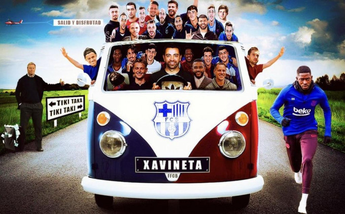 球迷将沙维的名字与面包车凑合，创出Xavineta这个新名词。网上图片