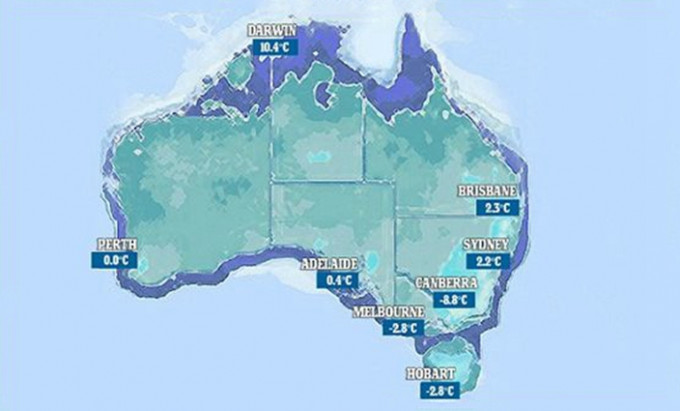 荷斯安山等地区气温更在一夜之间骤降至-3.8℃。