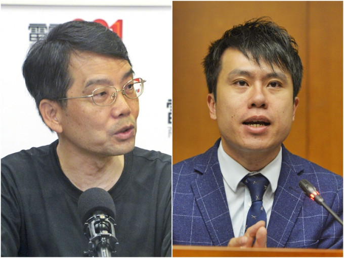 政府裁定16名区议员宣誓无效，当中包括邝俊宇（右）及黄伟贤（左）等。资料图片