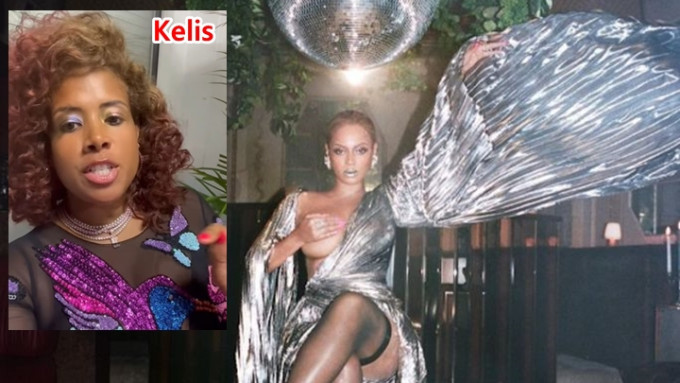 R&B歌手Kelis（左圖）拍片大罵Beyonce盜用其作品。