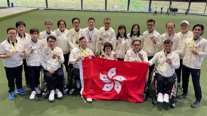 港队于第三届亚洲残疾人草地滚球锦标赛2022袋走三金六银两铜。香港伤残人士体育协会图片