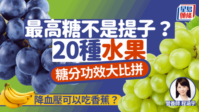 20种水果糖分功效大比拼！最高糖不是提子？降血压可以吃香蕉？