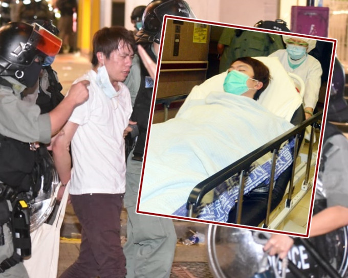 邝俊宇报称不适，清醒被送往伊利沙伯医院治理（小图）。