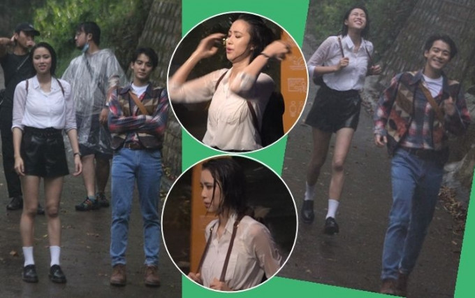 「上位小花」劉穎鏇濕晒身拍TVB新劇《青春不要臉》，唔覺意晒34D身材，好索。