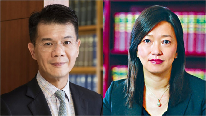 司法機構今日宣布委任黃若鋒（左）及廖玉玲（右）為區域法院法官。