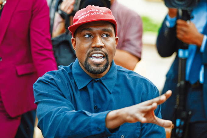 Kanye West因反犹太言论遭围插，并遭多个合作夥伴割席。