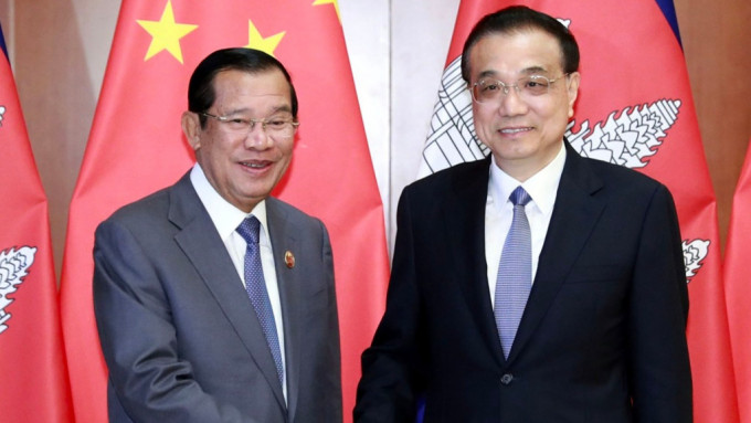 柬埔寨首相洪森较早前访华和李克强会面