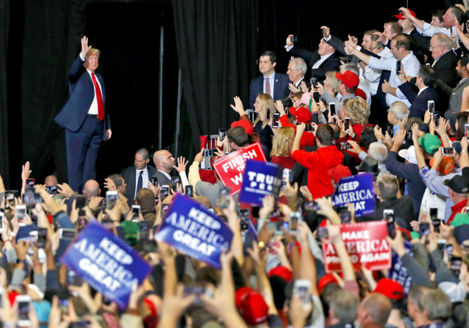 大批支持者力撐總統特朗普。AP圖片