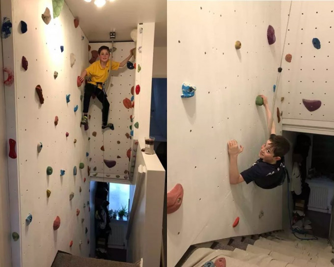 2個小朋友十分喜歡攀岩。 網圖