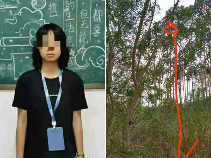 15歲女生失蹤後在3米高樹上被發現。