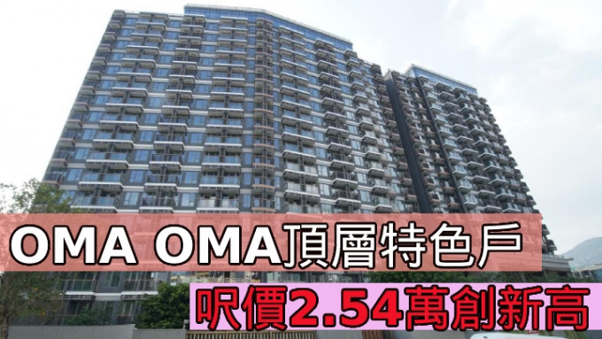 OMA OMA 頂層特色戶2790萬售。