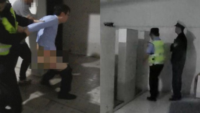網傳廣西科技大學一學院副書記酒駕撞車後逃進女廁。