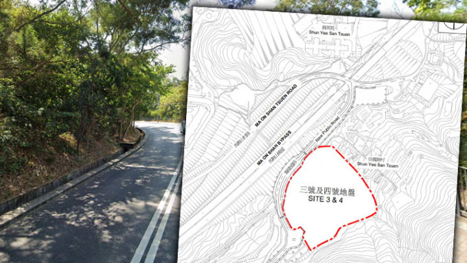 马鞍山村路三号及四号地盘预计兴建3座住宅大楼。沙田区议会文件截图