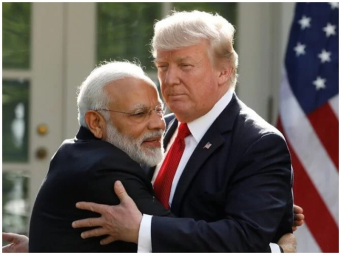 美國總統特朗普(右)、印度總理莫迪(左)。AP