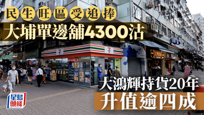 民生旺區受追捧 大鴻輝4300萬沽大埔大明里單邊舖 20年升值逾四成