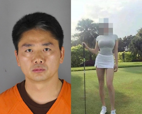 刘强东(左)涉性侵案受害人(右)保留了床单以及作法医鉴定。资料图片