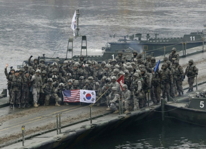 美國和南韓展開一年一度的聯合軍事演習。AP資料圖片