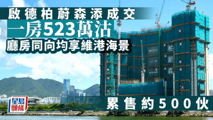 柏蔚森添成交 一房523万沽 每尺1.8万 累售约500伙