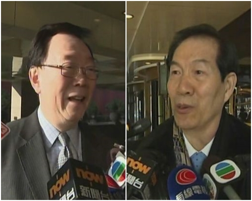 劉漢銓（左）和盧文端（右）都認為梁振英若獲推選出任政協副主席是好事。
