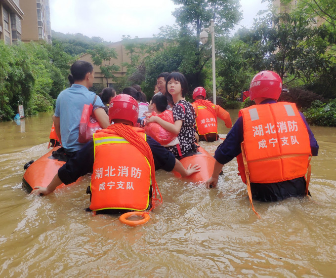 湖北近日出現洪澇災害。 新華社