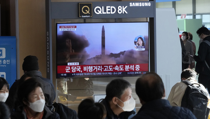 南韓及日本均指北韓連續兩天射彈，今（18） 日發射的疑為洲際彈道導彈。AP資料圖片