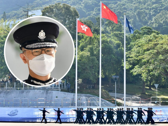 警務處處長蕭澤頤（小圖）指，警隊是以血汗換取國家的認同。