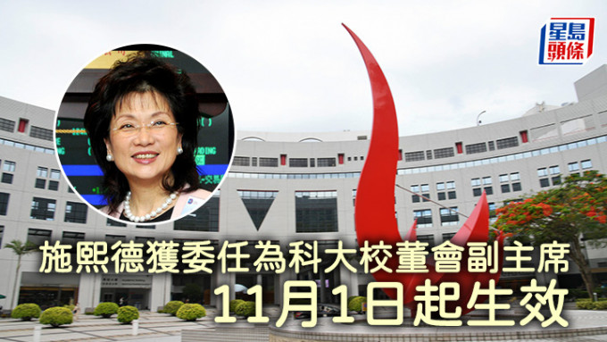 施熙德获委任为科大校董会副主席 (资料图片)