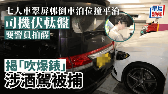 本田七人車撞及平治，本田男司機（小圖）涉酒駕被捕。