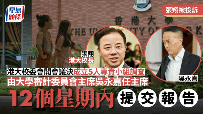张翔被投诉｜港大校委会议决成立5人专责小组调查  12个星期内提交报告