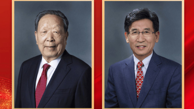 李德仁（左）、薛其坤（右）获2023年度国家最高科学技术奖。