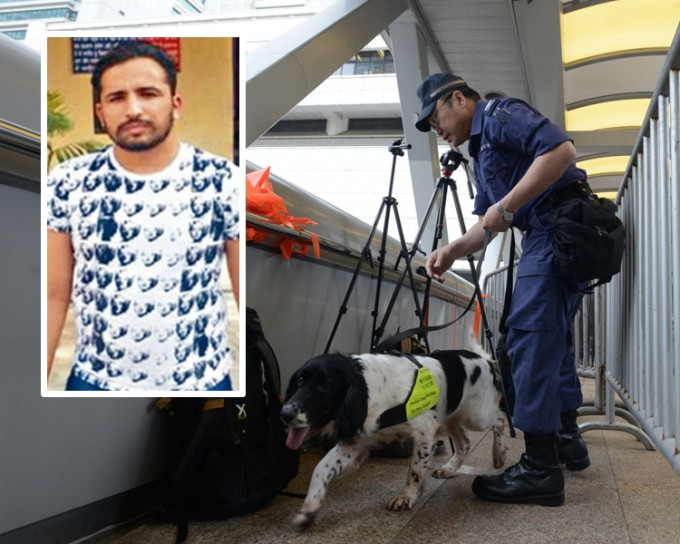 警方帶同警犬到場搜索。