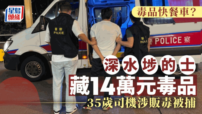 深水埗的士變身毒品快餐車 警拘司機涉販毒檢值14萬毒品