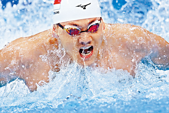 ■獅城泳手約瑟林周四參加東奧百米蝶泳預賽。