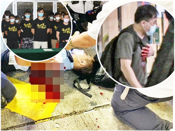 港大学生会评议会通过哀悼自杀凶徒（小图右）的动议后，又撤回议案并道歉。资料图片