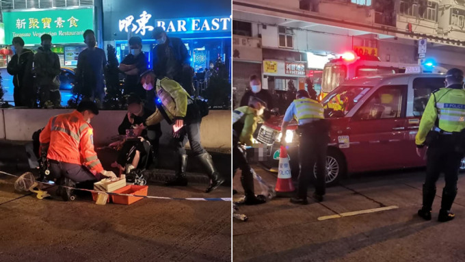 深水埗女童突衝出馬路 遭的士撞到受傷送院。車cam L（香港群組）FB