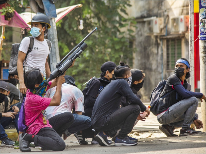 缅甸至少7名示威者死亡。AP资料图片